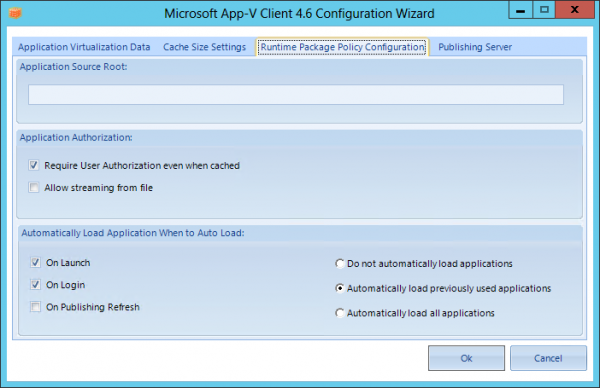 Configuration Wizard for the App-V Client