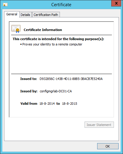 The enrolled certificate